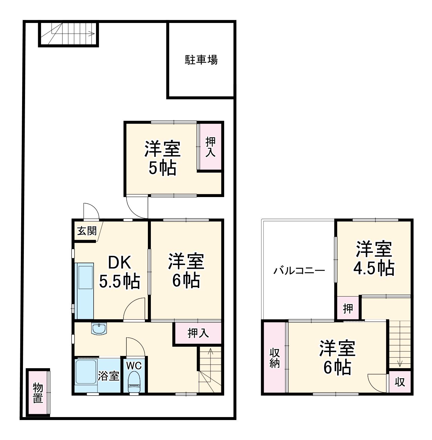 こてはし台3丁目テラスハウス(4DK)の間取り写真