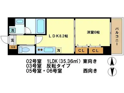 クリヨン御池(1LDK/3階)の間取り写真