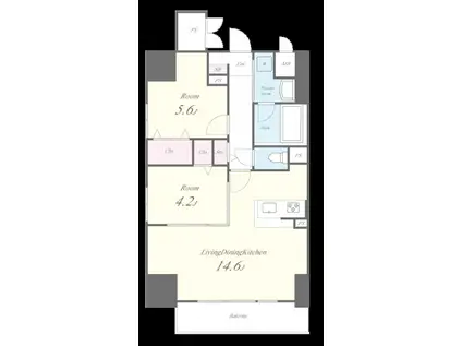 EVERGARDEN(2LDK/9階)の間取り写真