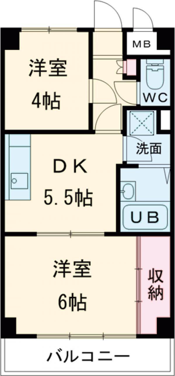 U RESIDENCE三鷹(2K/2階)の間取り写真