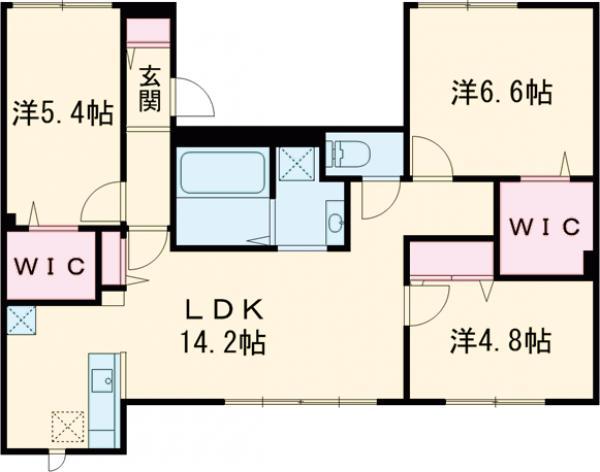 THE HALE(3LDK/1階)の間取り写真