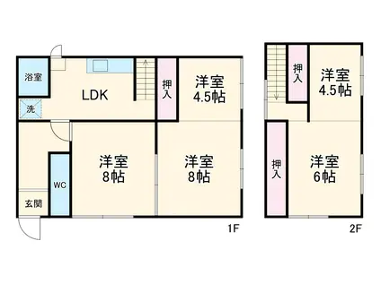 名古屋臨海高速鉄道 稲永駅 徒歩40分 2階建 築50年(5LDK)の間取り写真