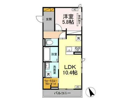 DS LIEN  E(1LDK/2階)の間取り写真