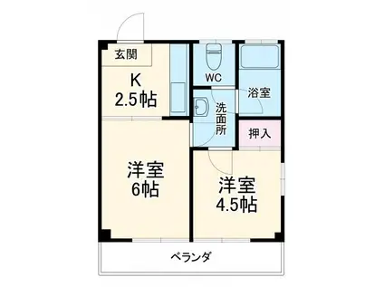 コーポ竜(2K/3階)の間取り写真