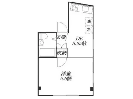 ハウス88(1DK/3階)の間取り写真