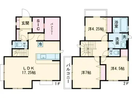 京王電鉄京王線 百草園駅 徒歩30分 2階建 築2年(3LDK)の間取り写真