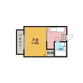 シティハイムK(1K/2階)の間取り写真