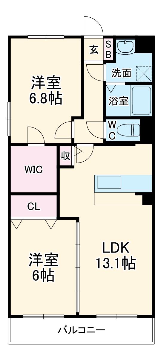 T.WOOD(2LDK/1階)の間取り写真