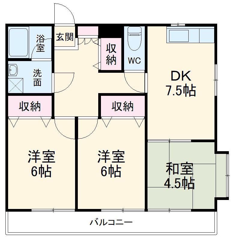 チェリーハイツ(3DK/2階)の間取り写真