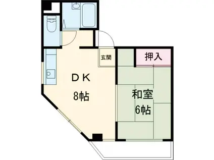 パールヒルズ(1DK/4階)の間取り写真