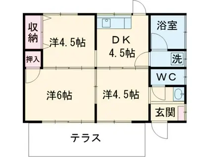 東武伊勢崎・大師線 新伊勢崎駅 徒歩67分 1階建 築33年(3DK)の間取り写真