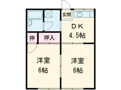 モア・エレガントⅡ(2DK/1階)の間取り写真