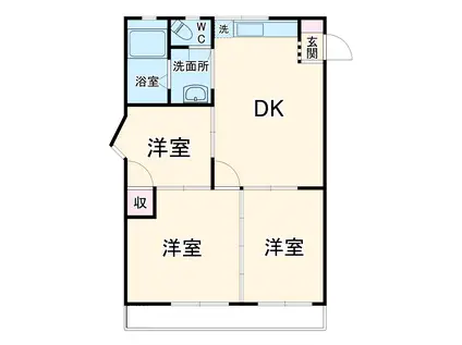 城西ハイツ(3DK/2階)の間取り写真