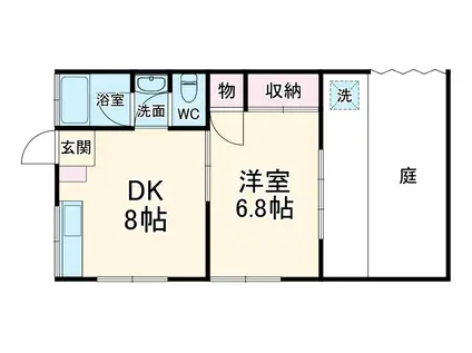 コーポ鄕橋(1DK/1階)の間取り写真