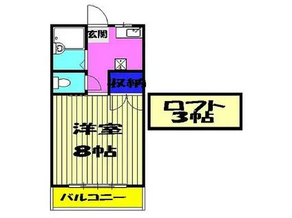 ハイツサンライズ(1K/2階)の間取り写真