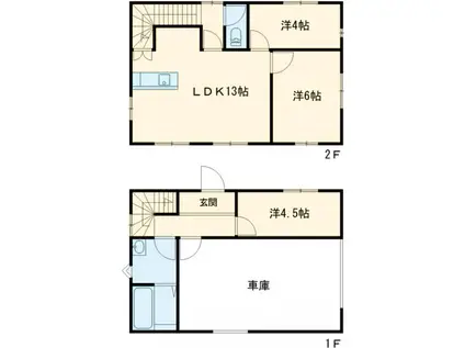 東北本線 宇都宮駅 徒歩15分 2階建 築1年(3LDK)の間取り写真