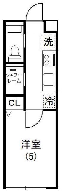 アイビーⅤ(1K/1階)の間取り写真