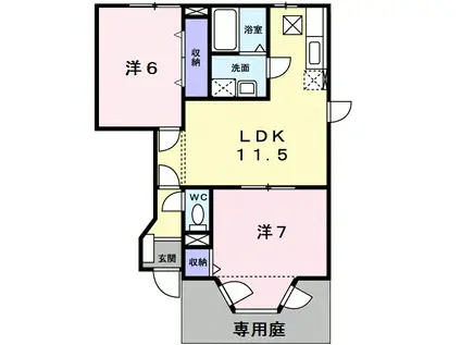 S・K・M21(2LDK/1階)の間取り写真