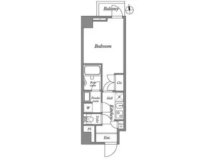 ザ・レジデンス神楽坂Ⅱ(1K/2階)の間取り写真