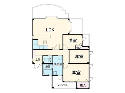 中川店舗(3LDK/2階)の間取り写真