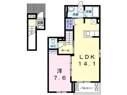 ジェントリーTMY5(1LDK/2階)の間取り写真