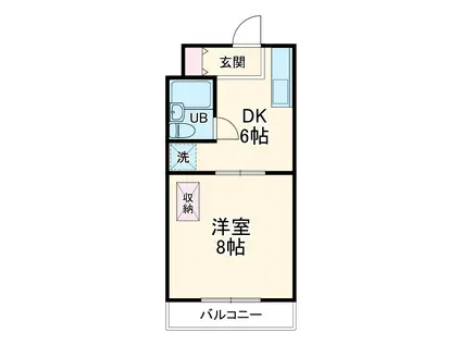 ステラハウス(1DK/2階)の間取り写真