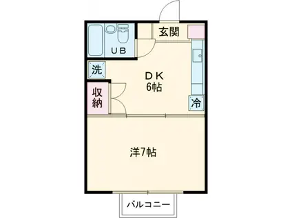 アビタシオン(1DK/2階)の間取り写真