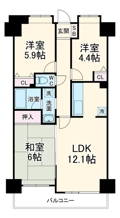 ライオンズマンション南浦和第2 5階階 間取り