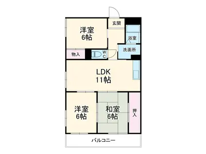 リュフテンハイム(3LDK/1階)の間取り写真