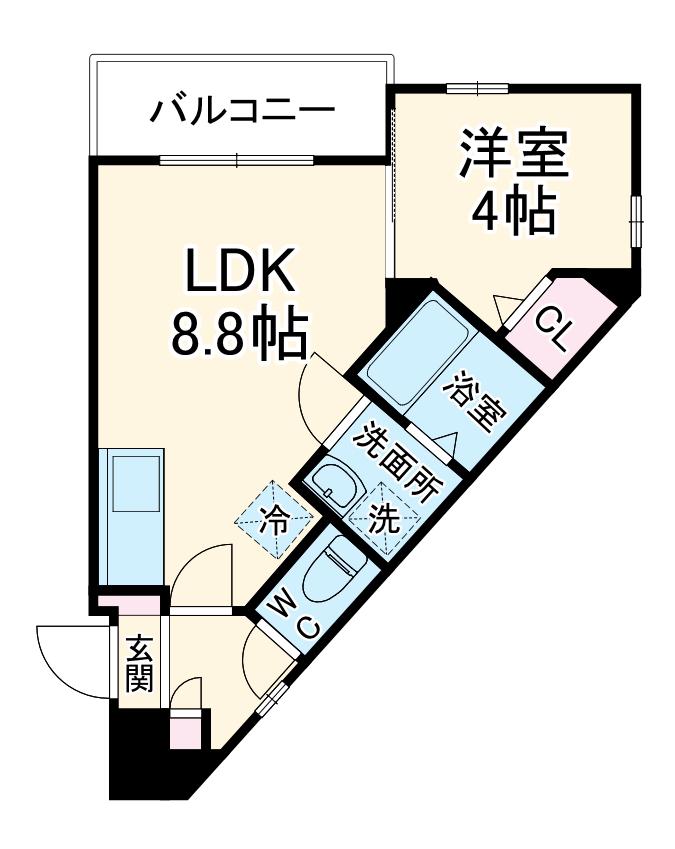 CHERIM清水(1LDK/1階)の間取り写真