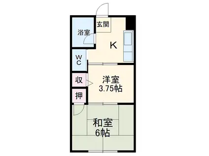 サンライズイトウ(2K/1階)の間取り写真