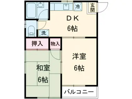 ハイコーポヨシダ(2DK/2階)の間取り写真