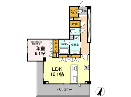 プライム フォレスト 百合ケ丘(1LDK/2階)の間取り写真