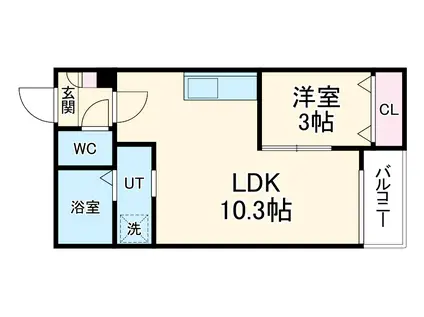 WARREN MINATO Ⅰ(1LDK/2階)の間取り写真