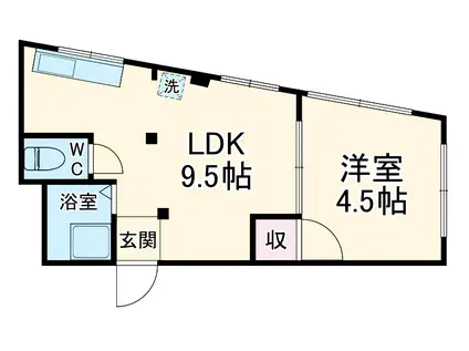 オレンジモード(1LDK/3階)の間取り写真