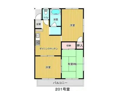 カーサ・リベルタ(3LDK/2階)の間取り写真