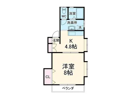 恵ハイツ(1K/2階)の間取り写真