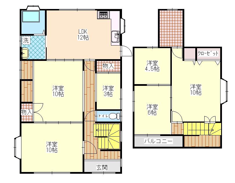東海道本線 菊川駅(静岡) 徒歩47分 2階建 築32年(6LDK)の間取り写真