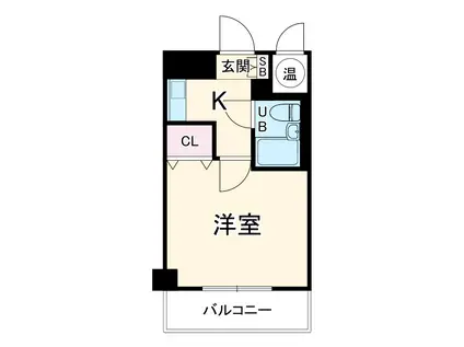 CUBE浦安(1K/4階)の間取り写真