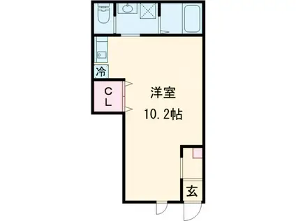 OLIVE TERRACE高ヶ坂(ワンルーム/1階)の間取り写真