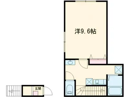 OLIVE TERRACE高ヶ坂(1K/2階)の間取り写真