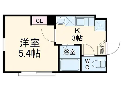 ブラン金沢八景(1K/1階)の間取り写真