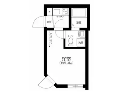 エオリア扇(1K/1階)の間取り写真