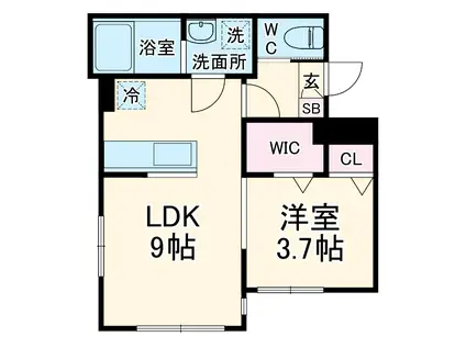 KEIAI RESIDENCE 上尾Ⅲ(1LDK/1階)の間取り写真
