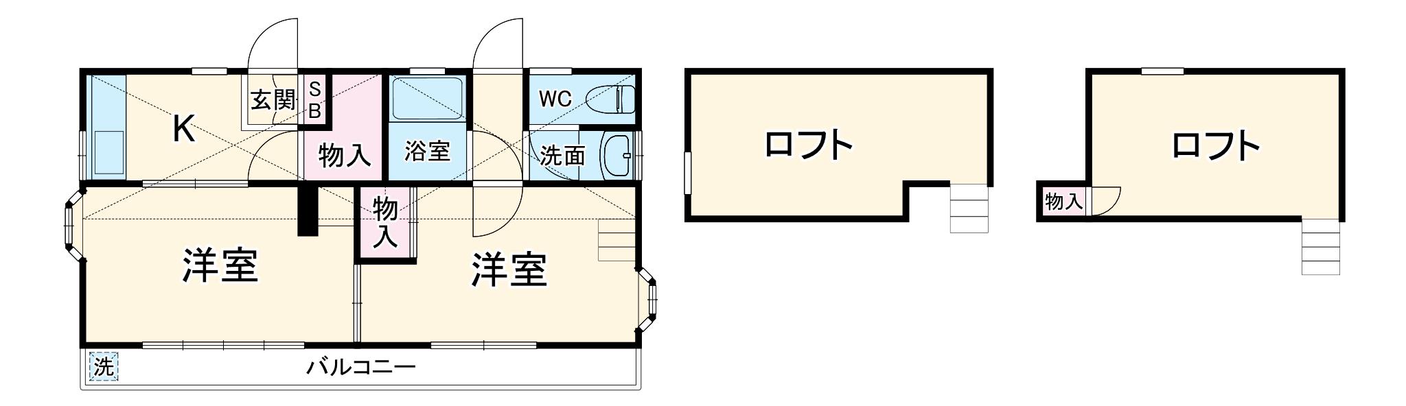 コーポハイネス(2K/1階)の間取り写真
