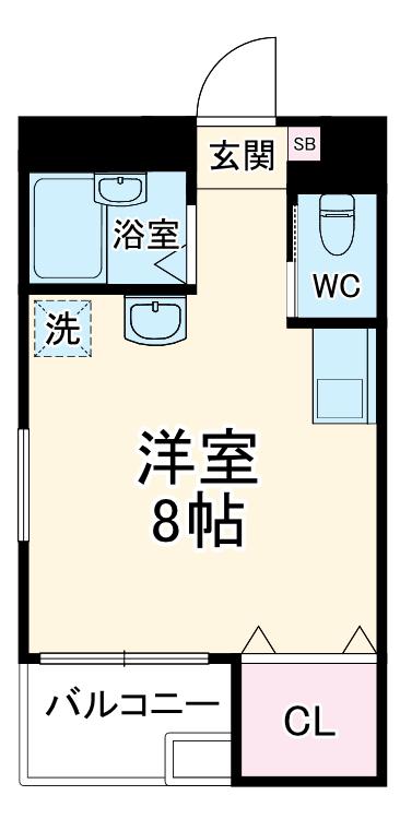 ライスランド2番館(ワンルーム/2階)の間取り写真