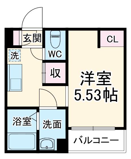 カインドネス厚木旭町サウス(1K/1階)の間取り写真