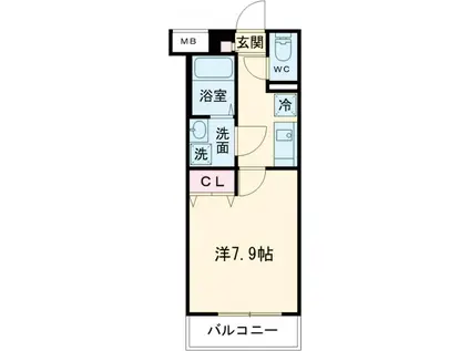 クレヴィスタ立石Ⅱ(1K/5階)の間取り写真