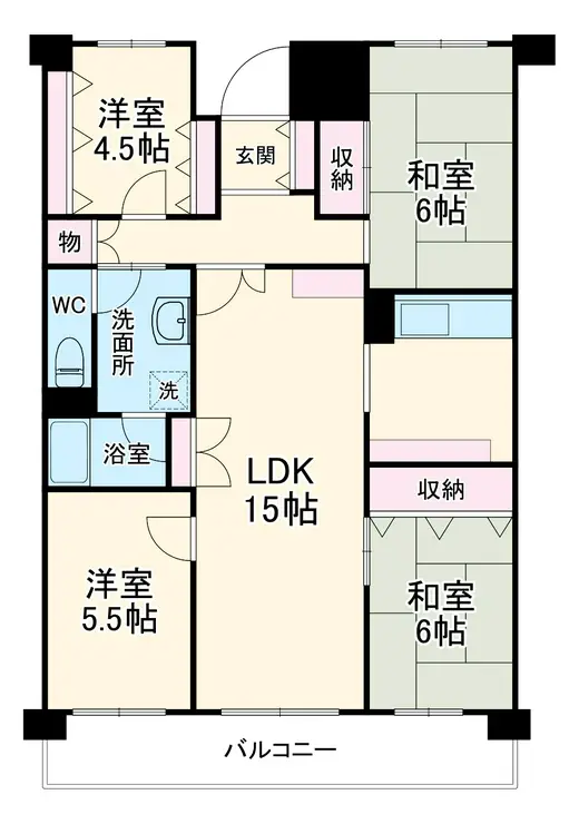 入船東エステート1号棟 5階階 間取り