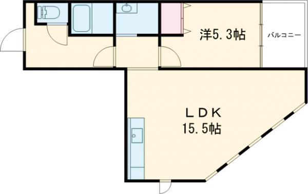 ブランクロスⅠ(1LDK/2階)の間取り写真